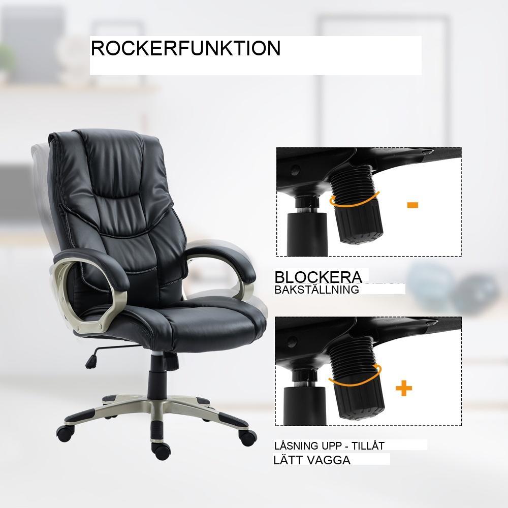 Ergonomisk kontorsstol med gungfunktion och höjdjustering