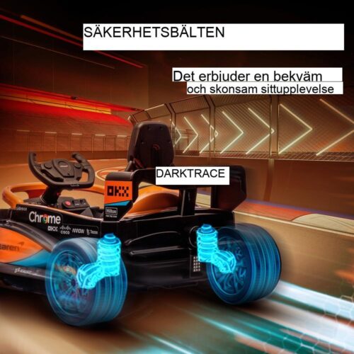 Licensierad McLaren Kids åkbil, 2 motorer, fjärrkontroll, musik och horn