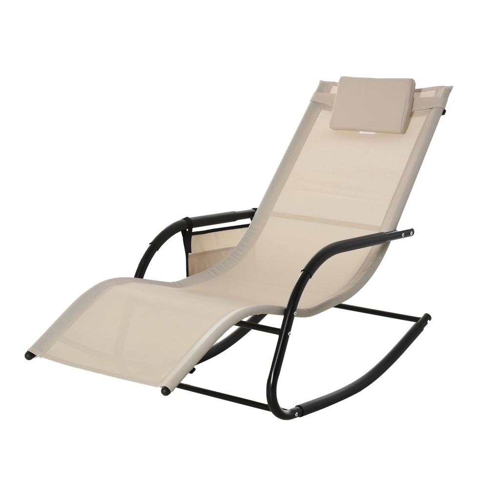 Beige Mesh gungstol Swing Lounger, Trädgård Patio Relaxing Chair