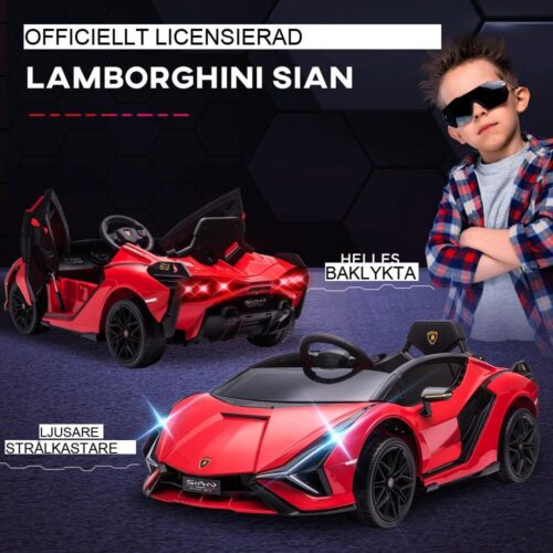 Lamborghini SIAN Electric Kids Ride On Car, Fjärrkontroll, Musik, 3-5km/h