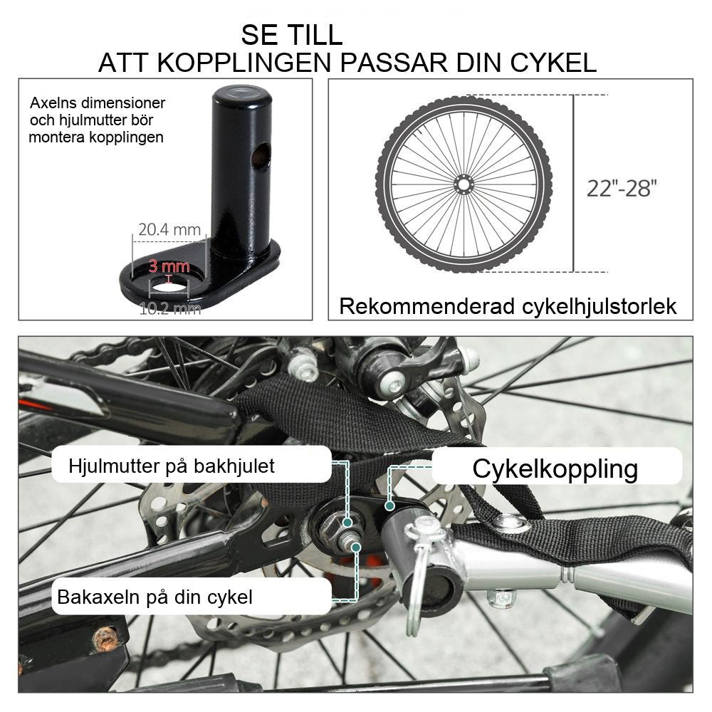 Röd-svart lastvagn för cyklar – 40 kg kapacitet, hopfällbar design