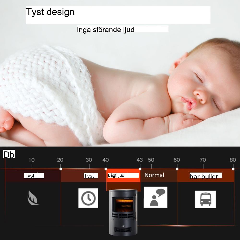 Snygg LED elektrisk öppen spis med realistisk flameffekt och justerbara värmeinställningar