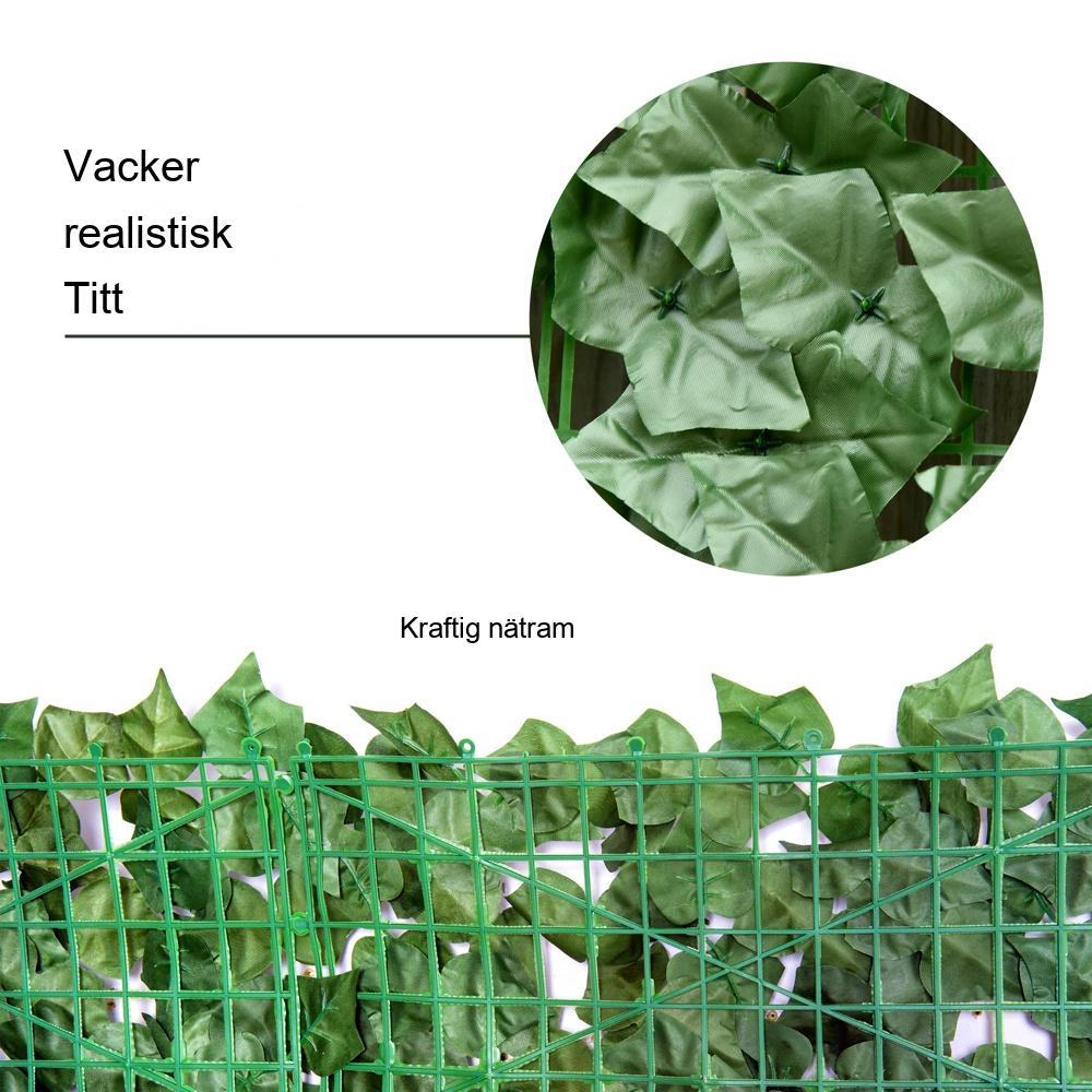 Mörkgrön konstgjord häck Sekretessskärm 300x100cm – UV-beständig utomhusväggdekoration