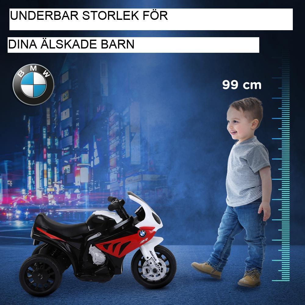 Licensierad BMW S1000RR elektrisk trehjuling motorcykel för barn, röd