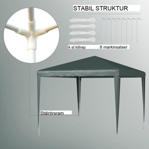 Steel Garden Gazebo Canopy – Vattentåligt och stabilt utomhusskydd