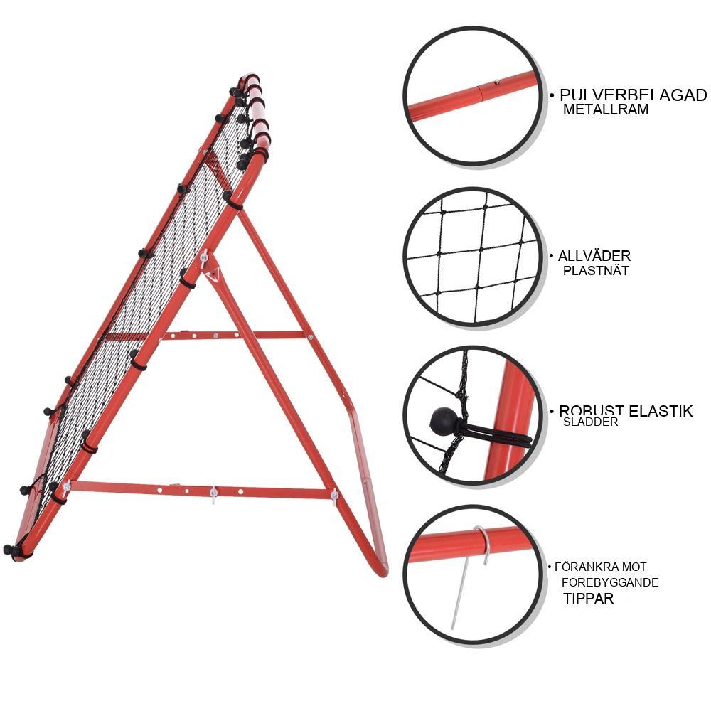 Justerbart fotbollsrebounder väggmålnät för träning och spel