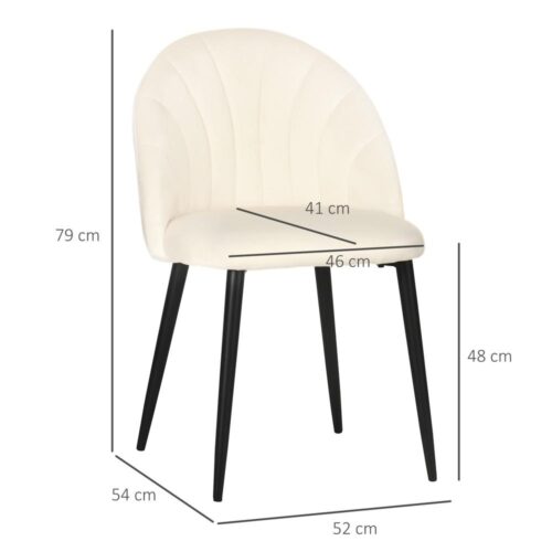 Set med 4 matstolar i sammet, Modern Scandi Design, Grå