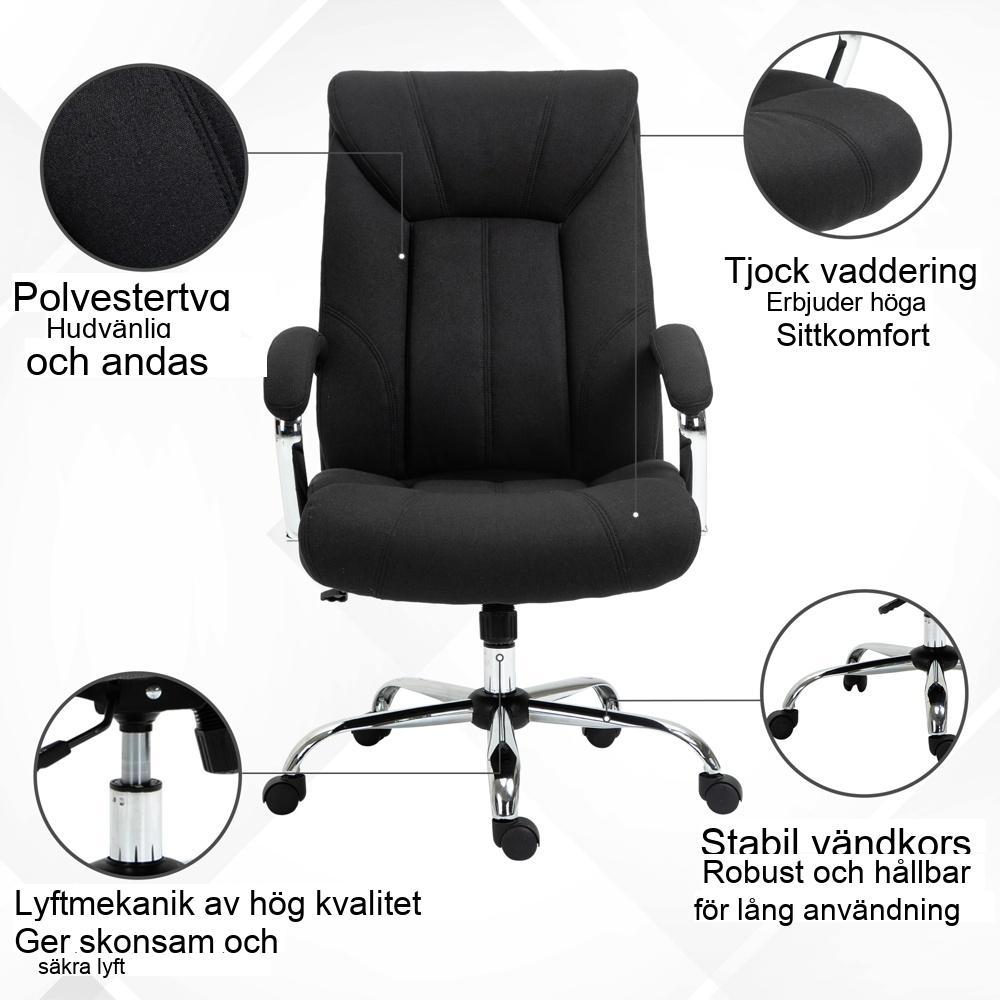 Ergonomisk kontorsstol med gungfunktion och justerbart nackstöd