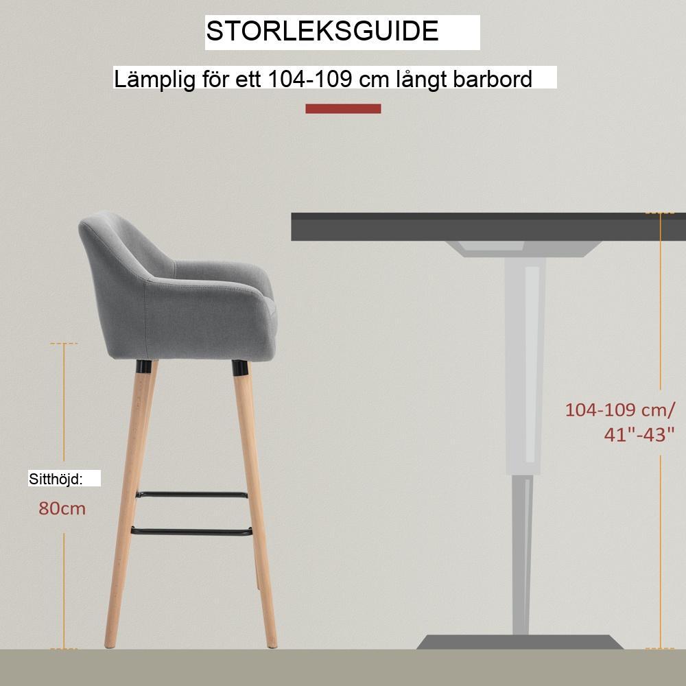 Moderna linnebarstolar Set om 2 med ryggstöd och fotstöd, grå