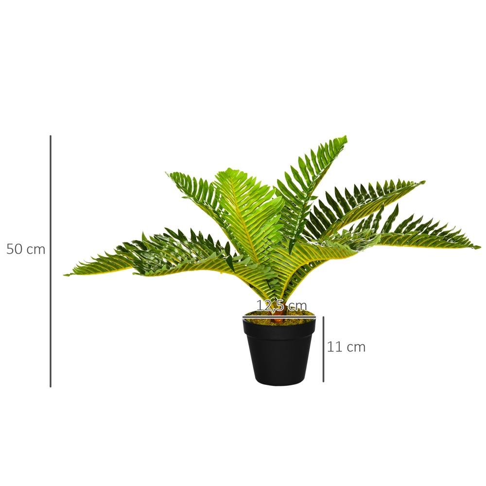 Konstgjord palm – 50 cm realistisk krukväxt i svart kruka