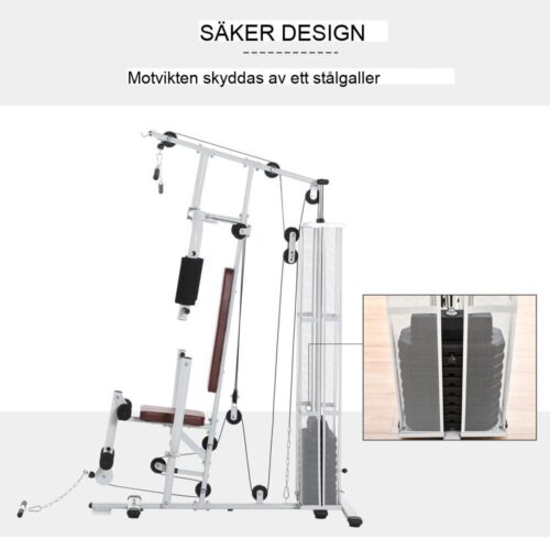 Full Body Home Gym Station med pressarm och benutvecklare (45 kg)