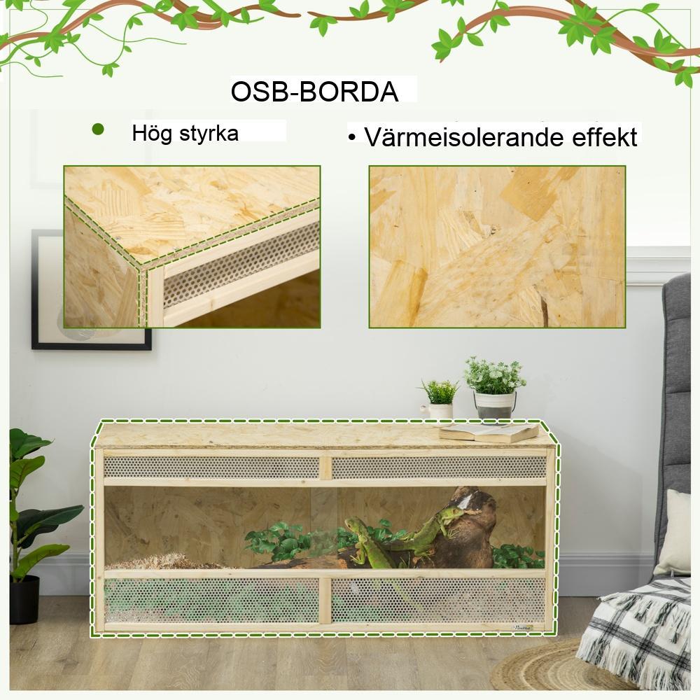 Stort termostatiskt reptilterrarium med skjutdörr i glas