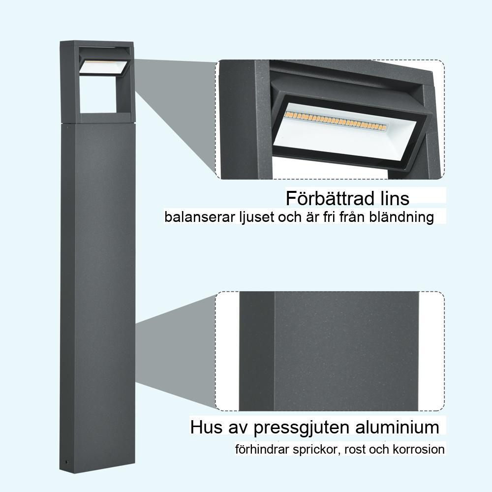 Modern trädgårdslampa med justerbart varmvitt LED-ljus – IP65 vattentät