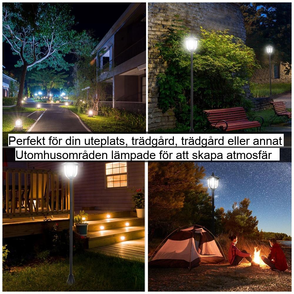 Solar Garden Light – LED-lykta svart (30/60 lumen), 6 timmar automatisk på/av, utomhusdekoration