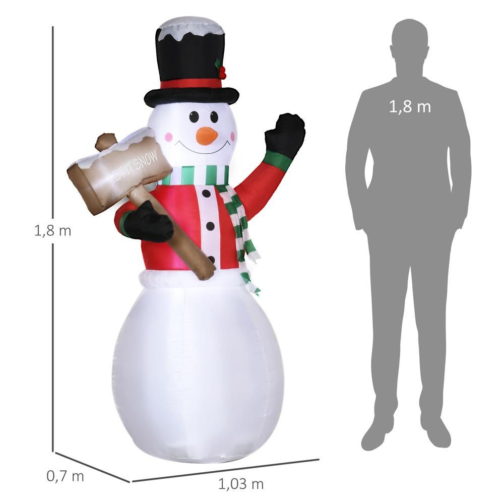 Jätte uppblåsbar LED Snowman Juldekoration inomhus utomhus 6ft