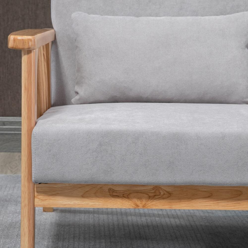 Grey Velvet Loveseat-soffa, 2-sits med armstöd och kuddar (upp till 200 kg)