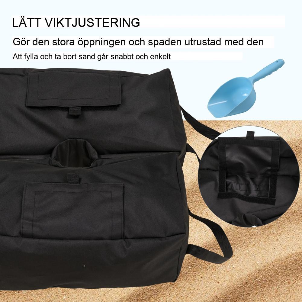 Kraftig sandsäck Parasollställ – 50 kg kapacitet, svart