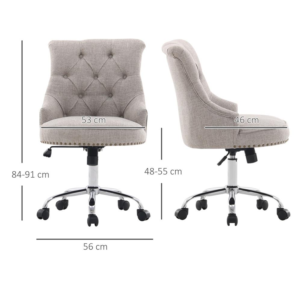 Ergonomisk snurrstol | Höjdjusterbar, retro linnedesign | Upp till 150 kg