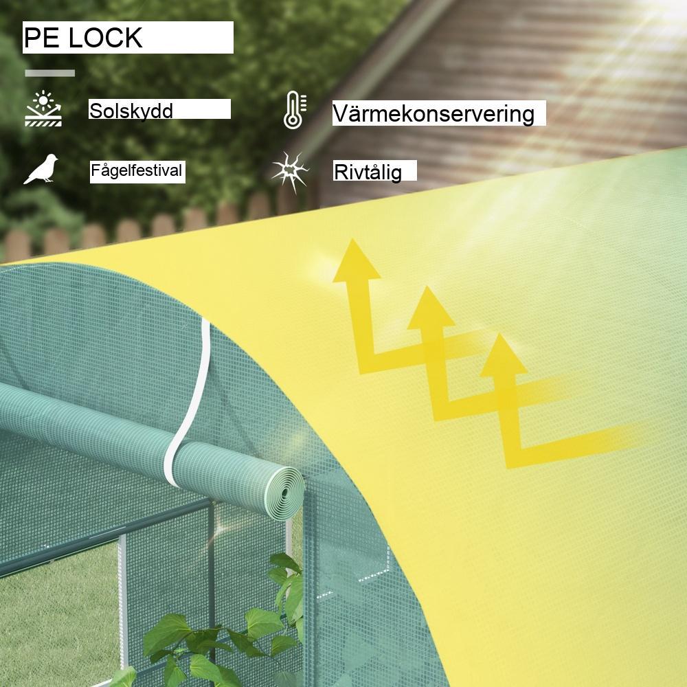 Kraftig stålväxthus med fönster för tomater och växter – 245×200 cm