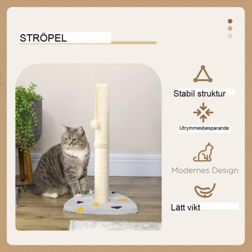 Plysch kattskrapstolpe med lekboll, kompakt och robust design