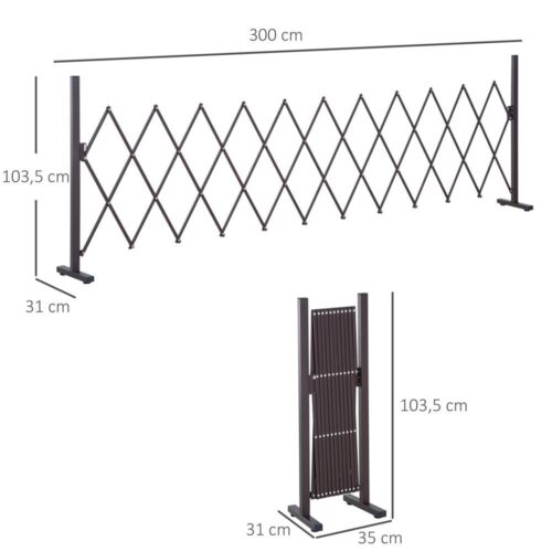 Utdragbar aluminiumsaxgrindspärr 35-300cm trädgårdsstaket