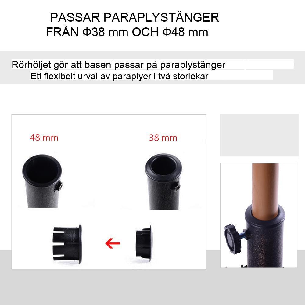 Parasollställ i bronsharts – kraftigt, väderbeständigt, passar 38/48 mm stolpar