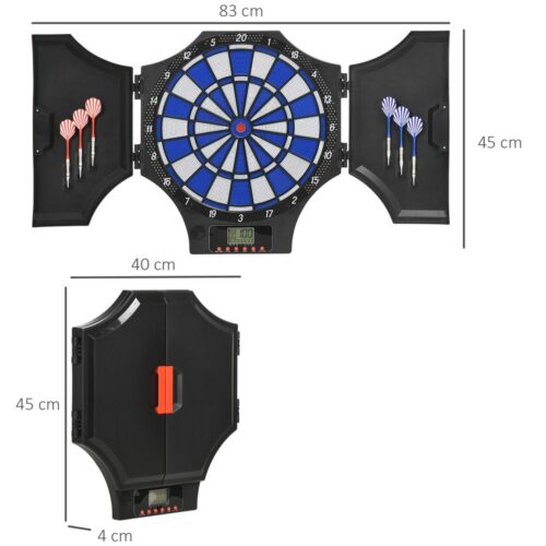 Elektronisk darttavla med LCD-skärm, 12 dart och spel för upp till 8 spelare