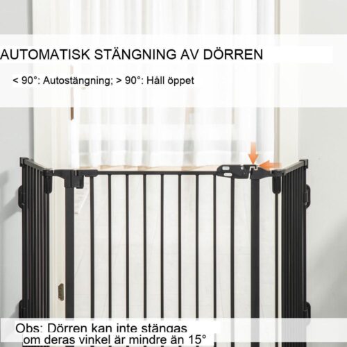 Automatisk Pet Gate | Justerbar och hopfällbar, 3 paneler, säker lekhage