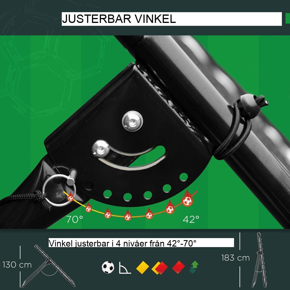 Justerbart fotbollsreboundernät för träning och nöje – Svart