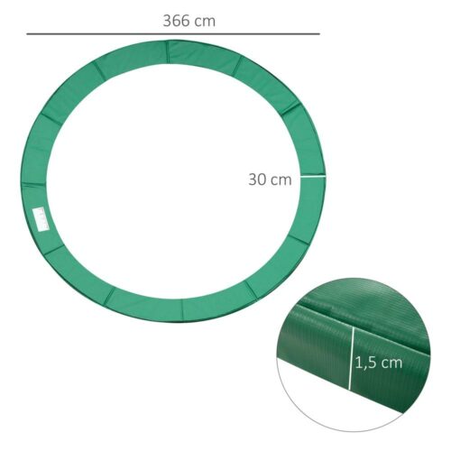 Grönt skyddsnät för studsmatta – 8 fot-15 fot diameter, barnskyddande stoppning