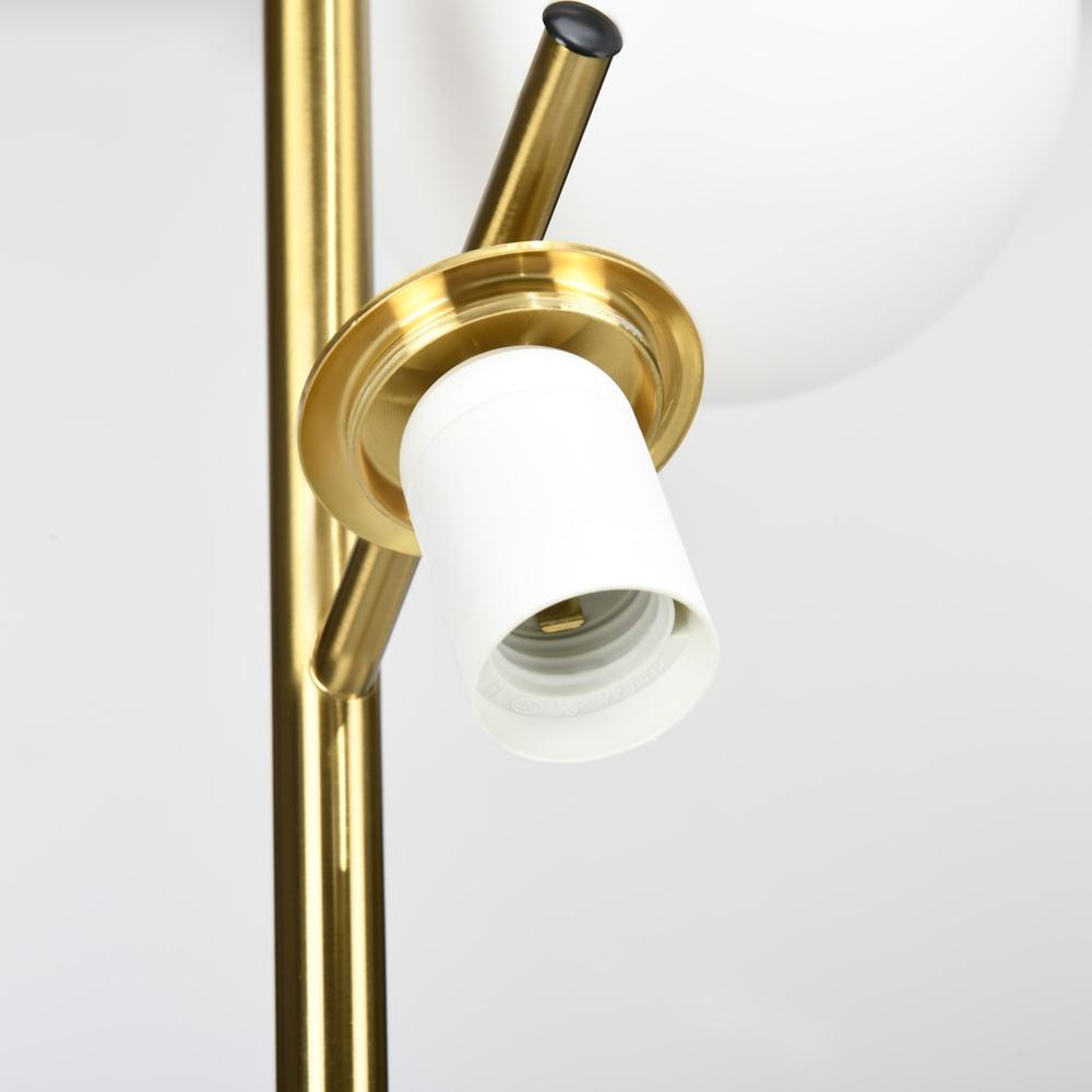 Modern 3-ljus golvlampa i glas – guld, 169 cm, E27-sockel, 40W Max