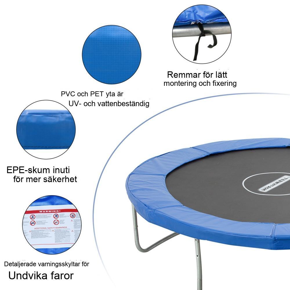 Trampolin Kantskydd Skyddsnät och väderskydd 8ft-15ft Blå