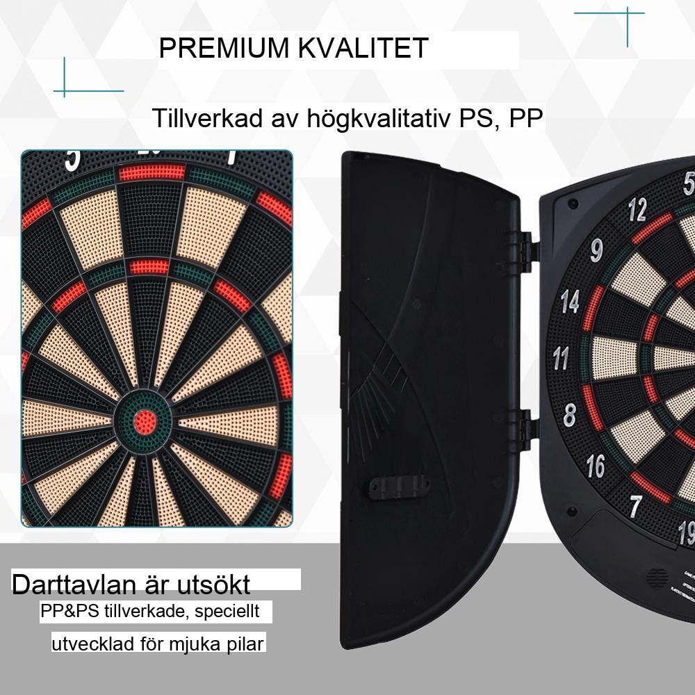 Elektronisk darttavla med dörrar, ljudeffekter och poäng för 8 spelare