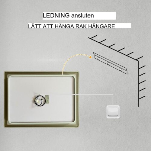 LED badrumsspegel med 3x förstoring, pekkontroll och anti-dimma