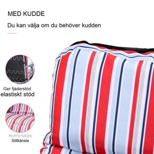 Justerbara röda trädgårdsstolar med kuddar – set om 2