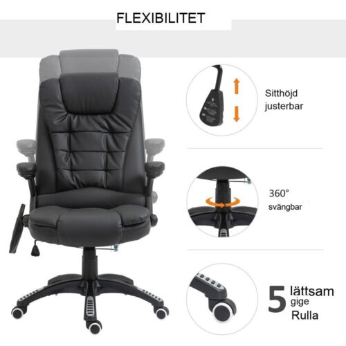 Executive Office Chair med vibrationsmassage och värmefunktion