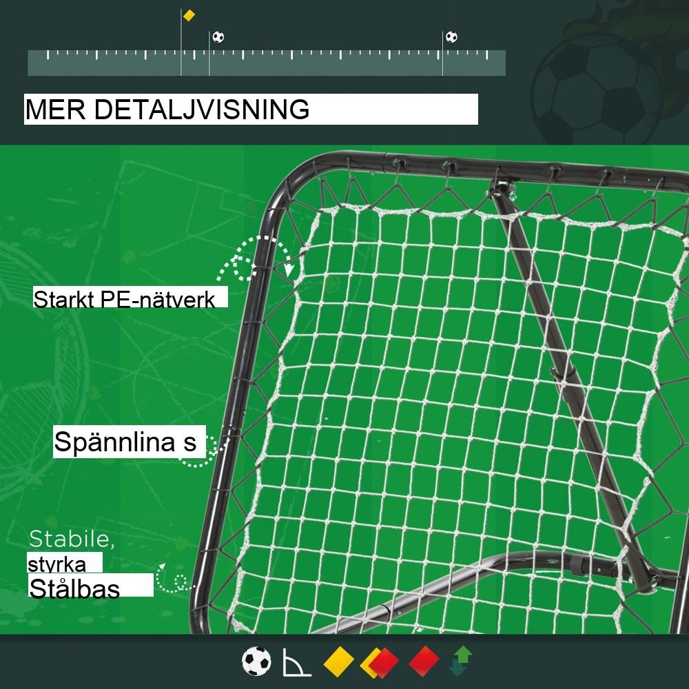 Justerbar fotbollsrebounder för fotboll, baseboll och basketträning – 5 nivåer