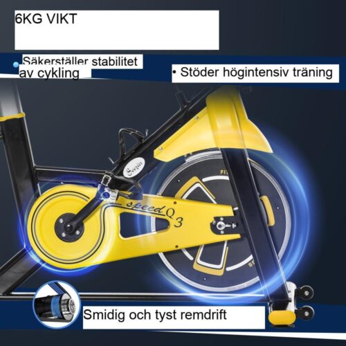 Träningscykel med justerbar höjd med LCD-skärm och remdrift