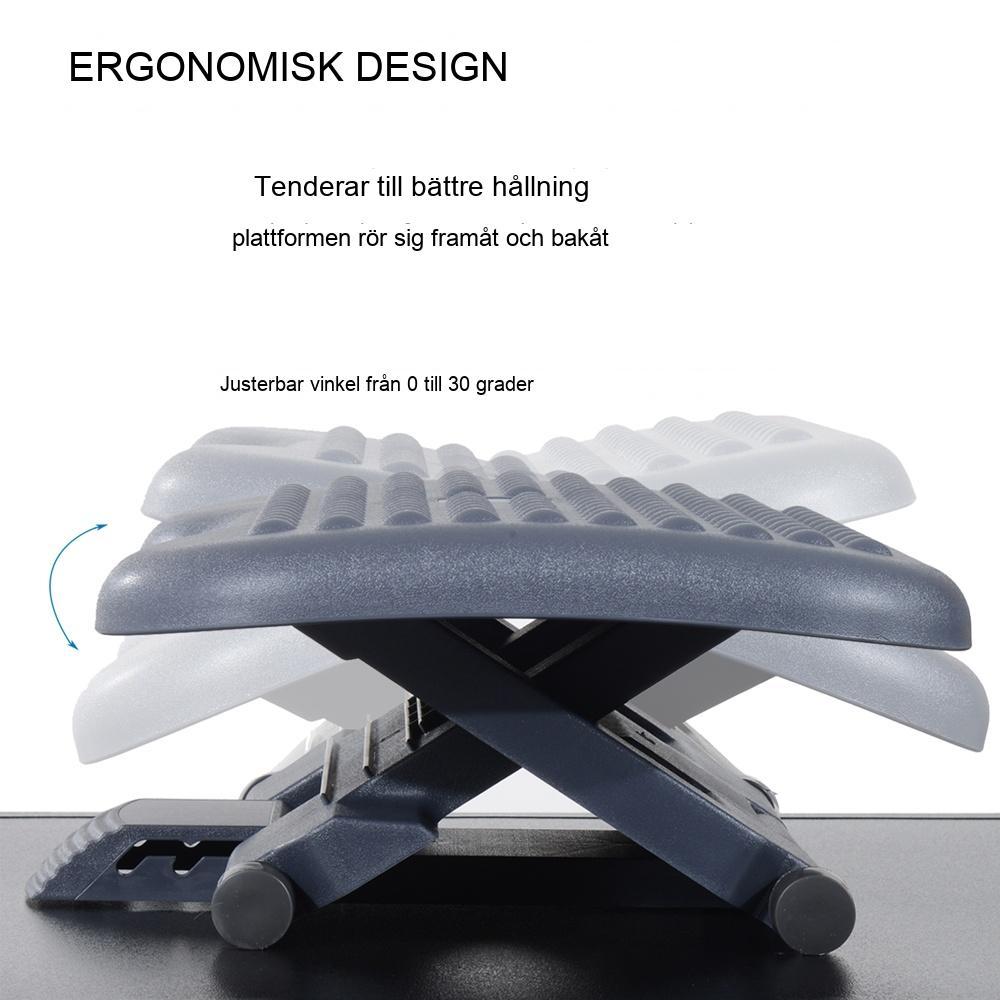 Justerbart ergonomiskt fotstöd för kontor och hem, massage och cirkulationsboost