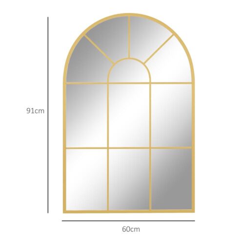 Dekorativ guldmetallramad väggspegel 91x60cm för vardagsrummets sovrum