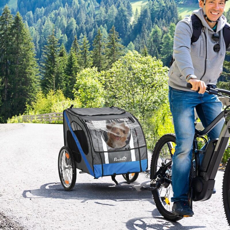 Väderbeständig hundcykelvagn, all-terräng, robust stålram