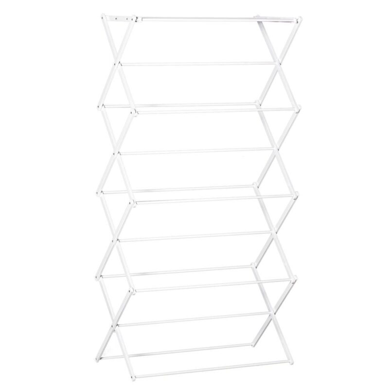 Stort hopfällbart torkställ 8-vånings metall Vit 74x35x144cm