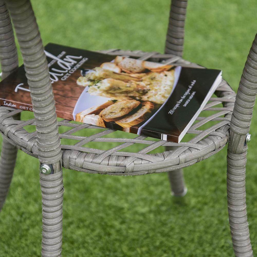 Rotting Garden Bistro Set för 2 med bord och kuddar i härdat glas