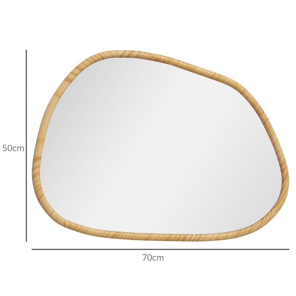 Asymmetrisk träinramad väggspegel 70x50cm Badrum Vardagsrumsinredning