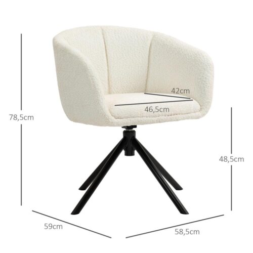 Cremevit Swivel Lounge Chair med armstöd, 360° rotation