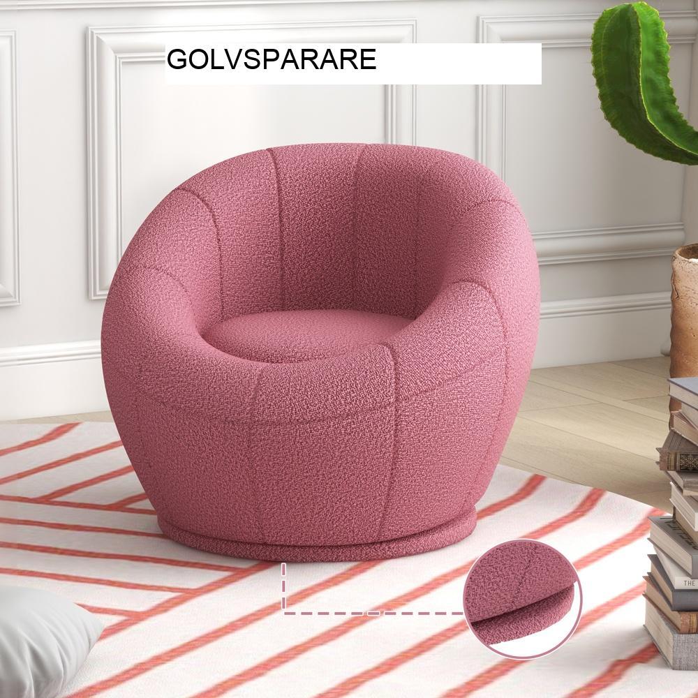 Rosa Rotating Plush Lounge Chair, Barnfåtölj – Roterande, bekväm och hållbar