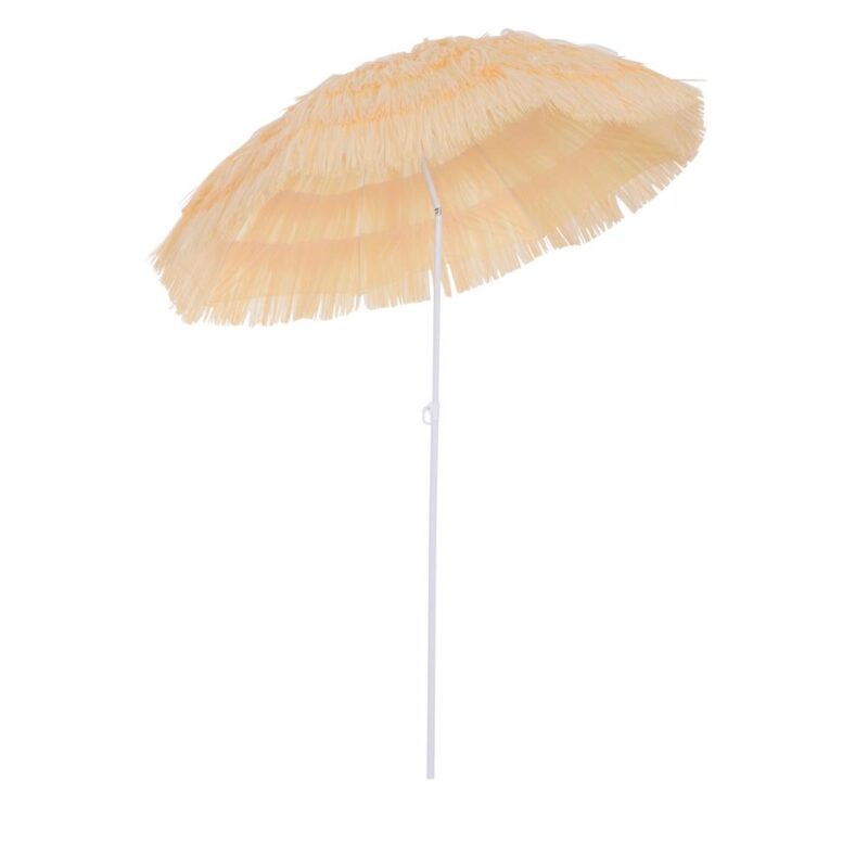 Hawaiian Paraply Beach Parasoll Trädgård Solskydd Beige 160cm Justerbar