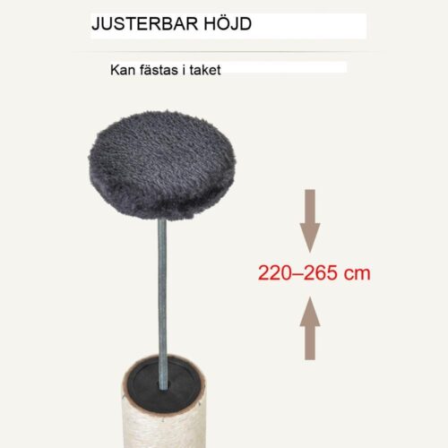 Justerbart kattträdstorn, sisalskrapstolpe, flera sittpinnar och säng