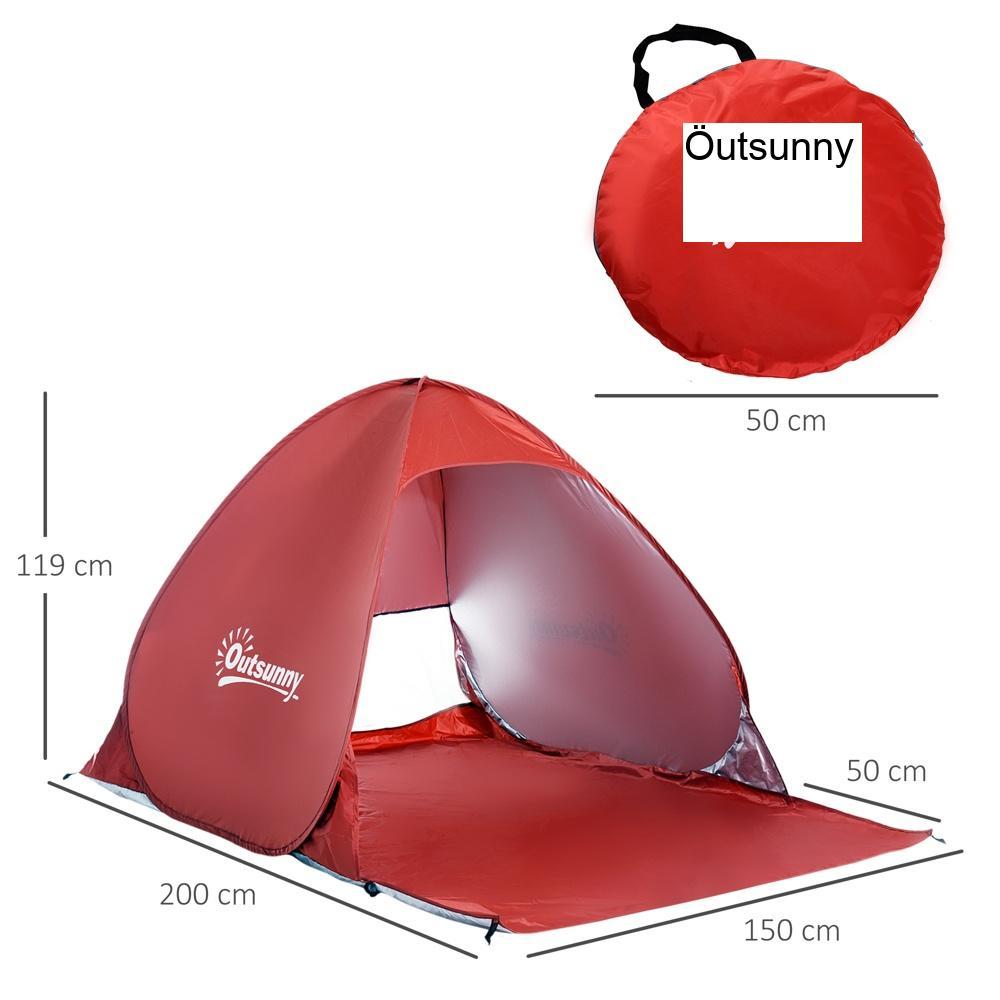 Snabbuppsättning Red Beach Tent Shelter för 2-3 personer