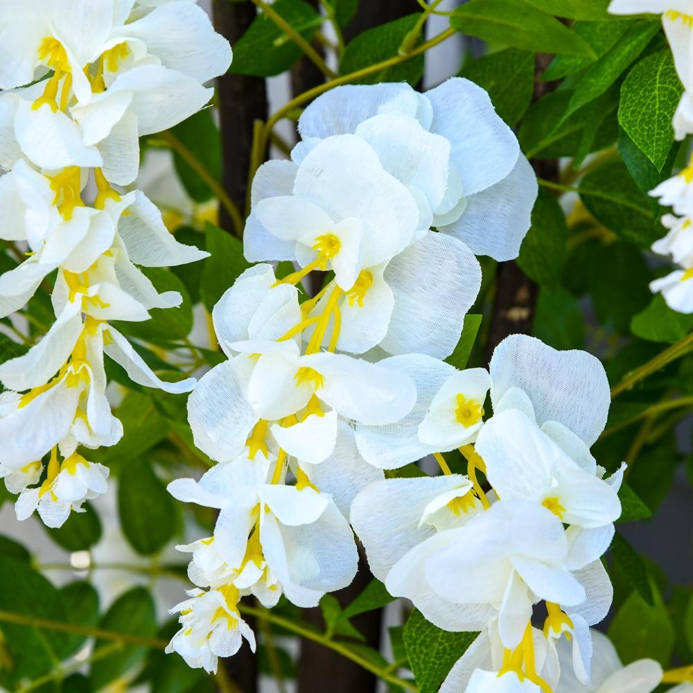 Realistisk Vit Wisteria konstgjord växt, inomhus-/utomhusdekor med kruka